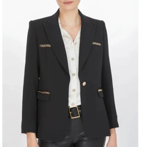 Generation Love Rochelle Chain Blazer Black Gold Button‎ Detail – NWT Size XS - Picture 2 of 15